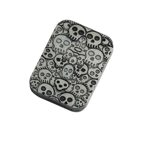 High Quality Personalized Fashion Customized Portable Cartoon Hard Funny Rectangular Metal Crafts Brand Gray