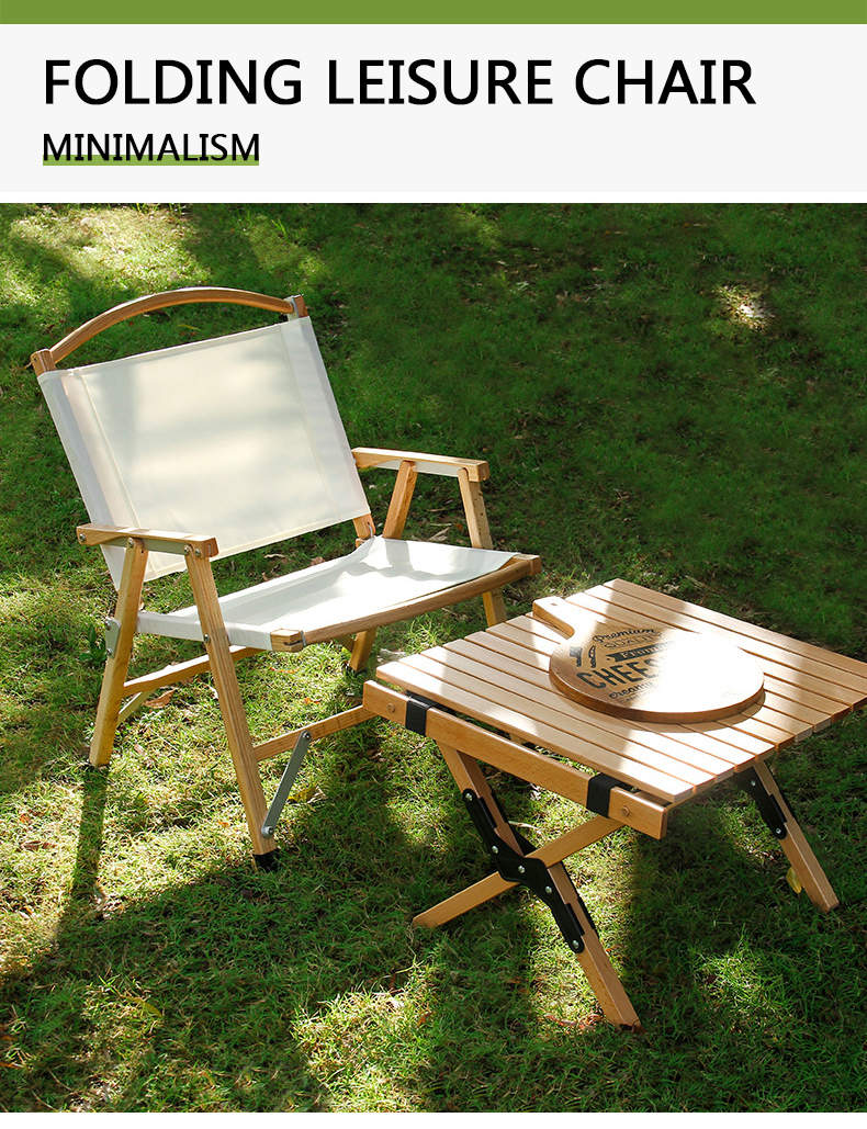 3KG Outdoor Wooden Chair With Arm Rest Odm Aluminum Kermit Adjustable Height Camping