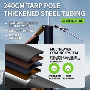 Tente de camping d'été en tissu Oxford noir, protection solaire, imperméable >3000mm, ensemble complet pour pique-nique en plein air, camping, modèle Skyfall 210D - Product Image 4