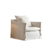 Fauteuil détachable et lavable style Wabi-Sabi avec rembourrage en éponge, mobilier de salon pour gîte, hôtel, petit appartement