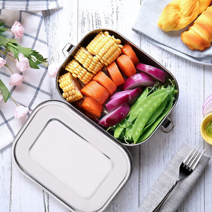 Personalised Bento Lunch <strong>Box</strong> Leak-Proof Large <strong>Lock</strong> Clips Microwave Lunch <strong>Box</strong> Stainless Steel Insulated Lunch <strong>Box</strong> for Adults - Product Image 2