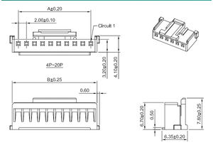 Conector <span class=keywords><strong>Sherlock</strong></span> Molex 35507 de 2.0 mm de paso, Molex 35507-0400, conector de 2.0 mm, 2/3/<span class=keywords><strong>4</strong></span>/5/6/8/10/16 pines, cable, arnés de cables - Product Image 5