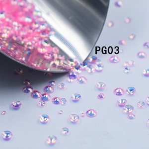 Cuentas de resina transparentes brillantes efecto sirena Aurora, tamaños mixtos, para decoración de uñas, joyería, bricolaje, venta al por mayor, pedidos a granel, muestras gratis. - Product Image 3