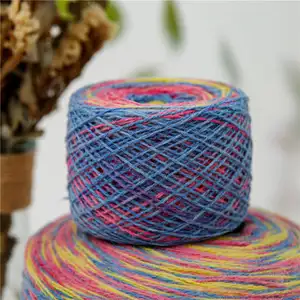 Pas cher en gros 100% fil de laine pour Crochet personnalisé 14 fils de laine pure teints en sections arc-en-ciel pour le tissage échantillon gratuit