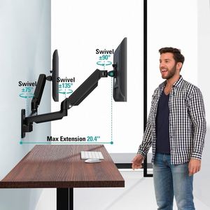 Wall-Mounted Monitor Arm Channel <b>Bracket</b> for 32-Inch Monitors New 90 Degree Tilt Angle for International Station - Product Image 2