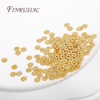 Séparateurs de perles rondes à friser en vague bricolage perles fabrication de bijoux 4/5/6MM 18K plaqué or vague perles entretoises plates