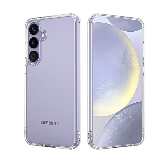 2024 Premium Transparent TPU PC Hybrid Mobile Phone Case Samsung Galaxy S25 Plus Shockproof Magnetic Cover Screen Protector