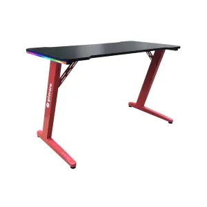 Z Shaped Computer Racing Mesa Gamer Table Gaming Desk With LED Lights