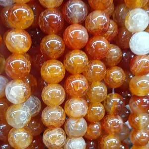 Gemstone Beads 2022 Wholesale Hot Product Natural Stone Dragon Vein Agates Loose Round Beads