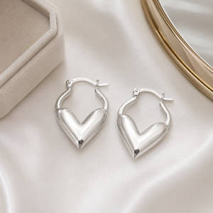 Geometric Heart Hoop Earrings for Women Elegant Everyday Fashion Jewelry - Product Image 1