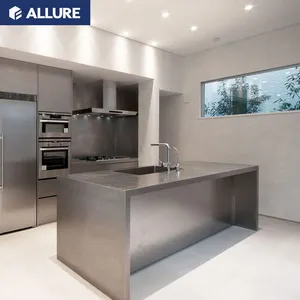 خزانة مطبخ خارجية من ألور كبيرة بتصميمات مجانية للمطبخ من الفولاذ المقاوم للصدأ