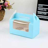 Boîtes à gâteaux en papier à 2/4/6 trous avec fenêtre, boîtes à muffins et cupcakes, boîtes à pâtisserie en papier portables