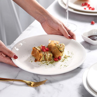 Assiettes en Porcelaine Blanches Unies Personnalisables avec Logo, Vaisselle de Restaurant