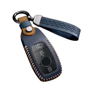 Étui pour clés de voiture en cuir pleine fleur véritable Crazy Horse pour Benz, protection de qualité supérieure, en cuir de vachette, porte-clés cadeau pour voiture - Product Image 1