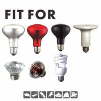 Petpetzone Luminaire en dôme profond réfléchissant pour reptiles en aluminium noir de 5,5 pouces, écologique, pour support d'ampoule en céramique E27