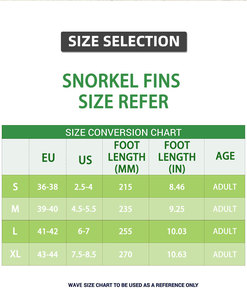WAVE Apnée Natation Palmes TPE Caoutchouc Antidérapant Noir S/M/L/XL Planche de Surf Poche - Product Image 6
