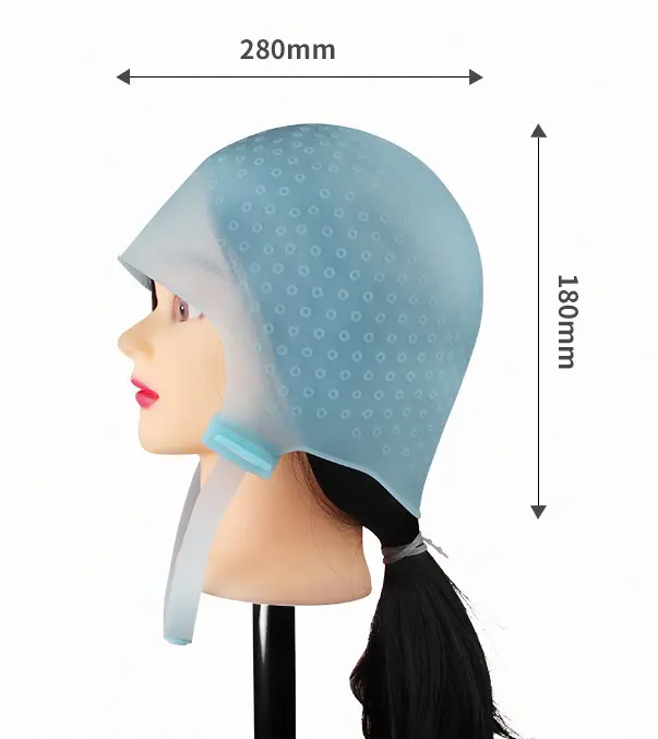 1 Pc Silicone Hair Highlights Cap With Needle Reusable Hair Coloring Cap Hair Dye Hat Styling Tools Barber Accessories