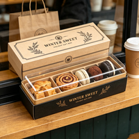 Boîte en carton transparente personnalisée avec logo pour l'emballage et la présentation de gâteaux, biscuits et pâtisseries – Vente en gros
