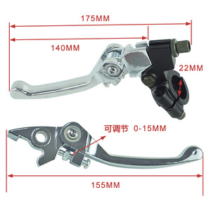 Palanca de Freno y Embrague Plegable para Motocicleta Todoterreno, Aluminio Negro y Plateado, Ambidiestro, Mejora de Montaje en Manillar - Product Image 3