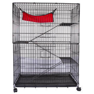 Offre Spéciale grand métal fer petits animaux maison chat furet lapin rat cage avec hamac échelle et roues - Product Image 3