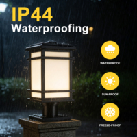 Lámpara de Poste LED Contemporánea para Exteriores, IP44 Impermeable, Carcasa de Aluminio Negro, Garantía de 3 Años, Luz Blanca Neutra de 4100K, para Patio o Puerta
