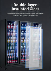 Commerciële glazen deur drankenkoelkast, rechtopstaand, 1/2/3/4 deurs, dranken- en bierdisplaykoeler voor supermarkten en bars - Product Image 5