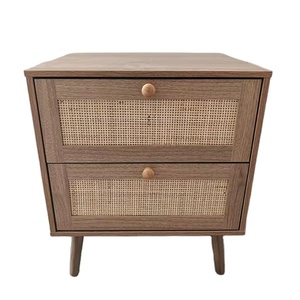 Comodino moderno MDF comodino in Rattan con cassetto camera da letto fine tavolo comodino comodino comodino comodino comodino - Product Image 1