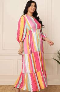 ชุดเดรสยาวสไตล์ชาติพันธุ์ ผ้าเรยอน พิมพ์ลายดอกไม้ สำหรับผู้หญิง สวมใส่สบายๆ หรือไปงานปาร์ตี้ - Product Image 3