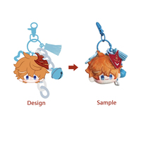 Personnage de dessin animé mignon personnalisé poupée porte-clés en tissu doux tête de coton en peluche