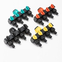 Connecteur de tuyau distributeur 1/2" 3/4" 1" du fabricant, répartiteur de tuyau à 4 voies avec robinet, connecteur de robinet, répartiteur de tuyau d'arrosage avec valve