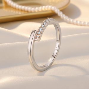 Huiyue ชุดแหวนแต่งงานสำหรับผู้หญิงได้รับการรับรอง GRA D-Color VVS Moissanite อัญมณี S925ผู้หญิงแหวนเงินสเตอร์ลิง - Product Image 5