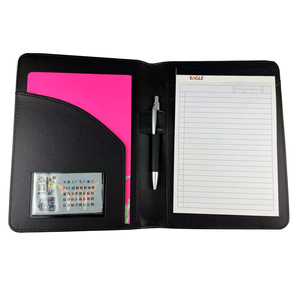 Pu da <span class=keywords><strong>A5</strong></span> máy tính xách tay bìa với giấy notepad tùy chỉnh dập nổi biểu tượng tài liệu thư mục thẻ Túi Túi bút móc chủ padfolio - Product Image 5