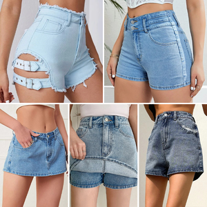 Nuovi <span class=keywords><strong>Shorts</strong></span> in Denim Versione Coreana, Pantaloncini Jeans da Donna Estivi a Gamba Larga, <span class=keywords><strong>Shorts</strong></span> a Linea A, Spedizione Casuale - Product Image 3