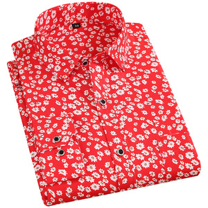 Chemise à imprimé floral décontractée <span class=keywords><strong>pour</strong></span> <span class=keywords><strong>homme</strong></span> adolescent, saison printemps-automne, 100% polyester, chemises à <span class=keywords><strong>fleurs</strong></span> à manches longues <span class=keywords><strong>pour</strong></span> hommes - Product Image 4