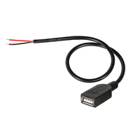 Cable de Alimentación USB 2.0 Personalizado con Conector Hembra Tipo Pigtail, 22AWG, 5V 3A, 2/4 Pines, Revestimiento de PVC, Conductor de Cobre Puro, para Auto/Computadora/iOS/Escáner/Cámara