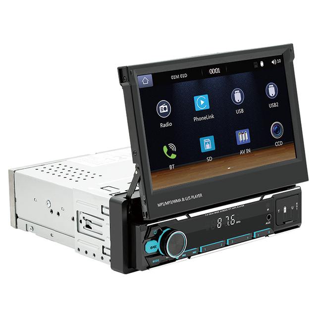 7" Wireless Android 10.0 Car MP5 Player Dashboard Manual Control /SD/RDS/USB/RED Function LCD Screen Amplifier RGB