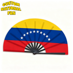 Abanicos Plegables con la Bandera de Venezuela al por Mayor, Abanicos Personalizados Impresos para Carnaval, Bodas, Festivales, Fiestas, Agencias de Viajes, Regalos - Product Image 1