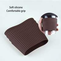 Manchon de tasse en silicone résistant à la chaleur, anti-brûlure, antidérapant, isolant, réutilisable, flexible, accessoire de cuisine pour tasses à café et à thé