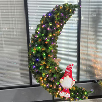 Nouveauté 2025 Arbre de Noël en PVC complet avec lumières LED chaudes pour l'intérieur, arbre de Noël décoratif pour le Nouvel An, arbre de Noël lunaire