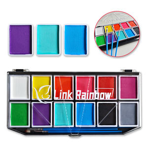 Kit de pintura facial fluorescente de neón a base de agua para niñas, paleta de arte corporal lavable para fiestas de celebración, festivales de cosplay para niños - Product Image 2