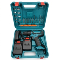 Perceuse à percussion sans fil 21V, visseuse électrique 2 en 1, ensemble d'accessoires 24 pièces, outil nu, une batterie, un chargeur, prise US EU UK