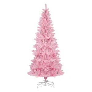 Hoge Kwaliteit Roze Puntige Pvc Kerstboom Afslankende Boom Automatische Boom Kerstversiering Kerstproducten