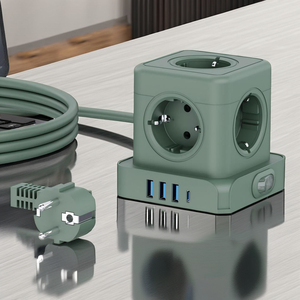 ปลั๊กไฟแบบแบนทันสมัย 5 ช่องเสียบ พร้อมพอร์ต USB 3 ช่อง และพอร์ต Type C 1 ช่อง รองรับกระแสไฟ 16A ปลั๊กพ่วงอัจฉริยะ 1 ระดับ แบบทาวเวอร์ ได้รับมาตรฐาน KC CE Rohs - Product Image 1