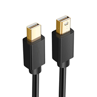 Câble Mini MDP vers MDP 4K60Hz 21,6 Gbps, boîtier ABS plaqué or, gaine PVC noire, 0,5m 1m 1,8m 3m