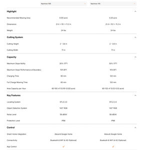 Navimow I105 RTK Vision <b>Robotic</b> Lawn Mower 24V Cordless Smart App <b>Control</b> 1000mm Cutting Height - Product Image 6