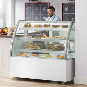 Armoire à gâteaux ventilée en marbre incurvé avec porte en verre Congélateur et réfrigérateur Vitrine d'affichage pour équipement de réfrigération - Product Image 2