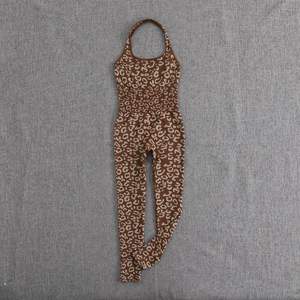 Combinaison de sport pour femme Viviblook Z0101JP, imprimé léopard, bretelles, sans manches, moulante, une pièce, yoga, course à pied - Product Image 5