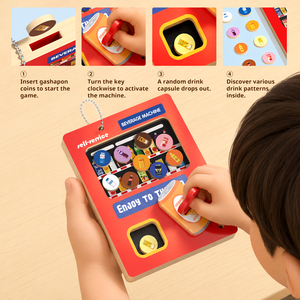 Neuer Stil Gashapon-Automat Lustiges Kinderspielzeug Hölzerner Simulierter Verkaufsautomat Rollenspiel Frühpädagogisches Interaktives Brettspiel - Product Image 2