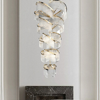 Long lustre en cristal moderne personnalisé Loft Appartement Villa Escalier Pendentif Lumière Salle à manger Fournisseur