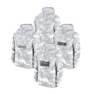 2024 アメリカンフットボールプリントフーディー サルート・トゥ・サービス カモフラージュ ホワイト ゲイリー チームスポーツ フーディー プルオーバー パーカー メンズ レディース - Product Image 1